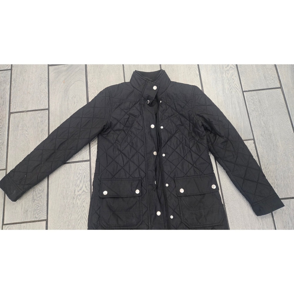Lauren Ralph Lauren Black Diamond Quilted Field Jacket Mock Neck Size M
